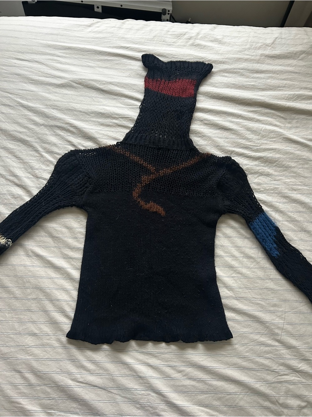 Vintage Jean Paul Gaultier Maille Femme Deconstructed Knit Turtleneck Sweater